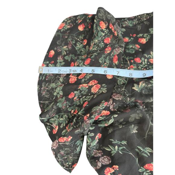 NWT Baltic Born Black Floral Print Flutter Sleeve Laurel Midi Dress Size XL - Picture 15 of 16